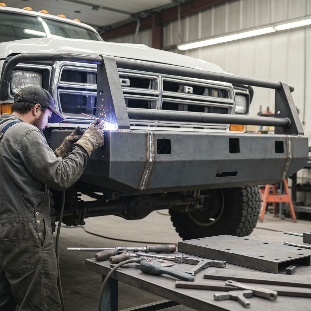 Custom fabricated heavy-duty front bumper